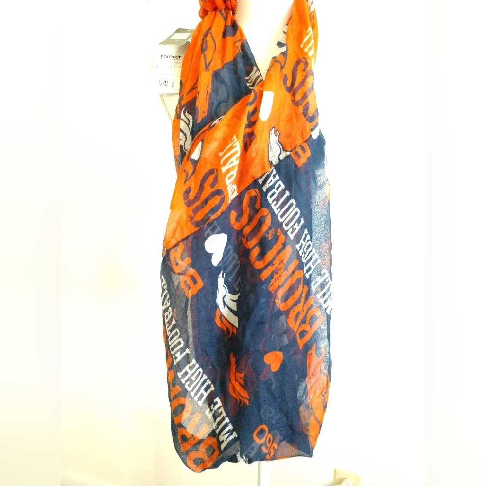 NEW Denver Broncos Infinity Fashion Scarf NWT Orange Blue 6012 - Picture 6 of 6